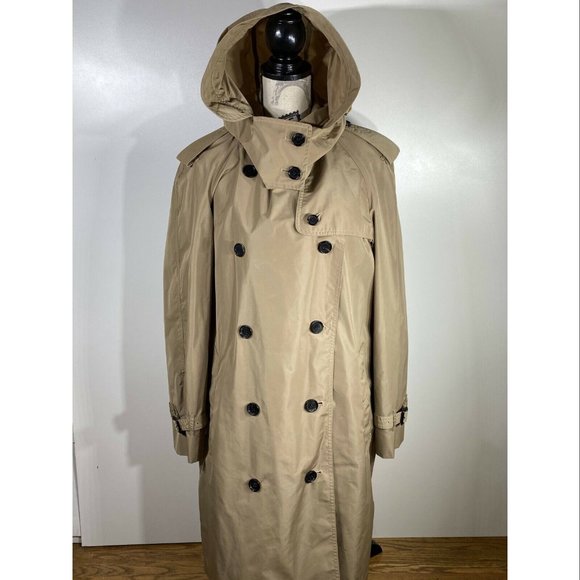 Burberry Kensington Hooded Trench Coat Beige Size US 14 NWD *missing belt - Picture 1 of 8